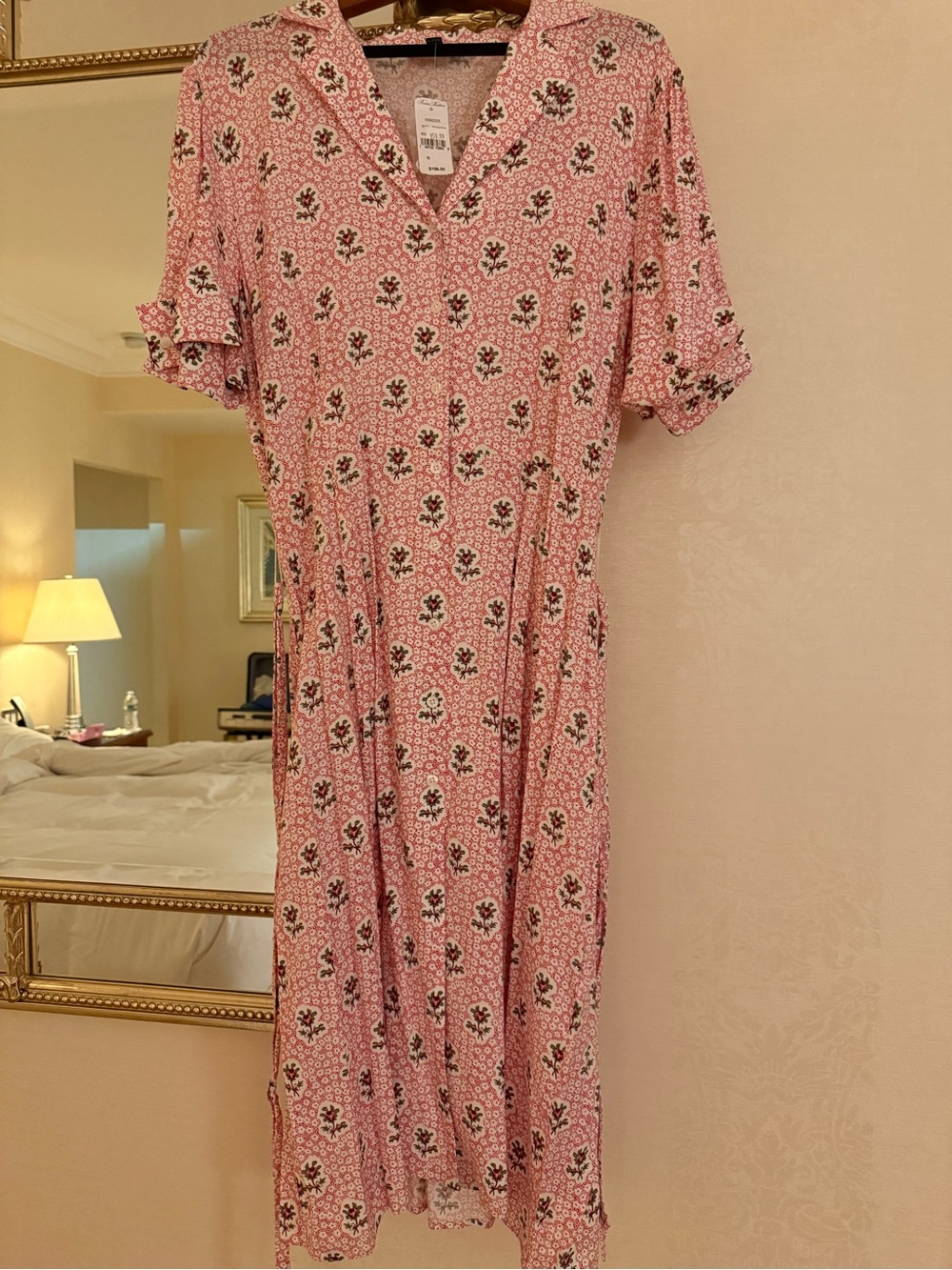 Brooks Brothers Pink Floral Midi Dress NWT